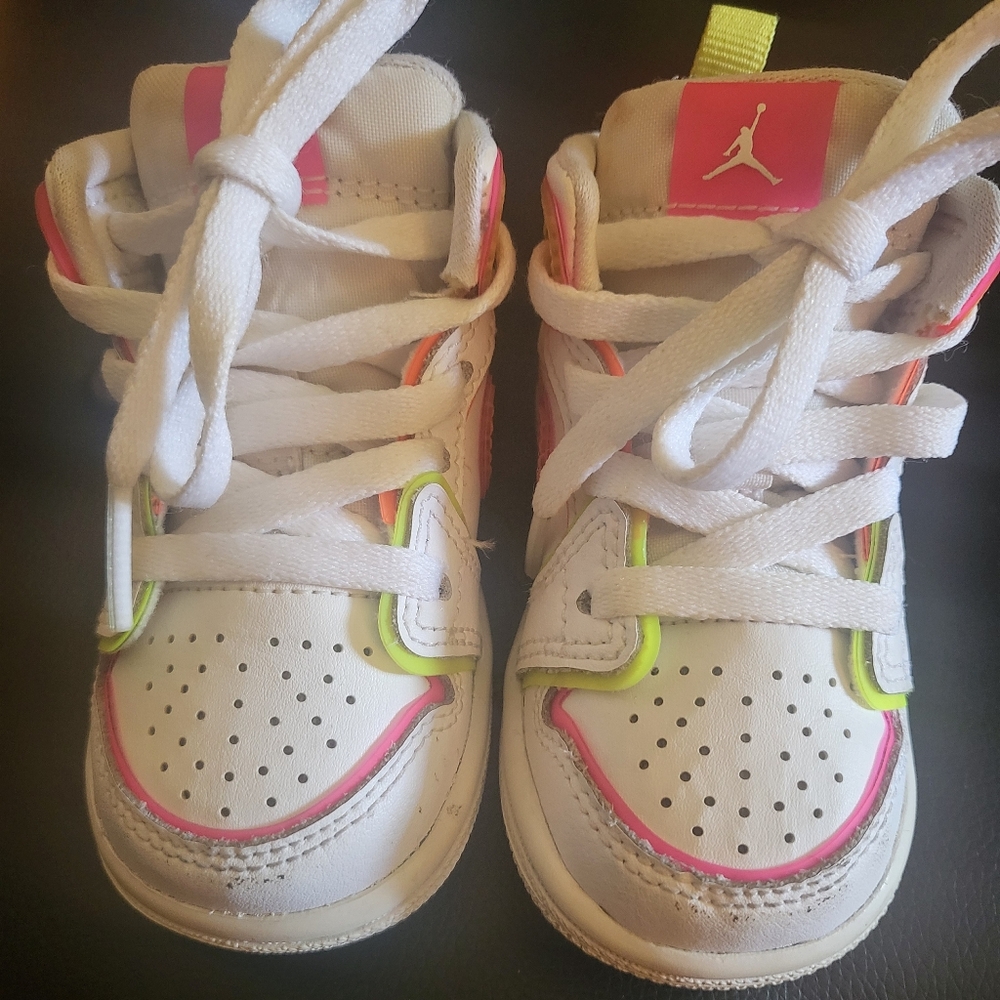 Air Jordan 1 Mid SE TD 'Edge Glow' Shoes Size 5c Toddler Girls